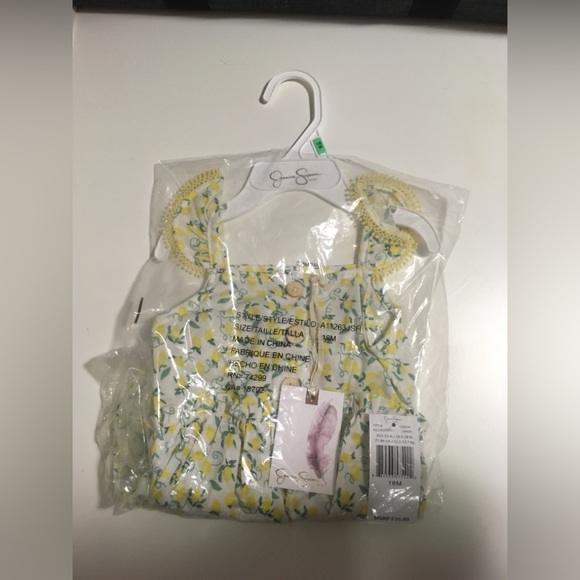 🆕JESSICA SIMPSON BABY - 18M - NWT - 2PC LEMON DRESS AND BLOOMER - Picture 4 of 7
